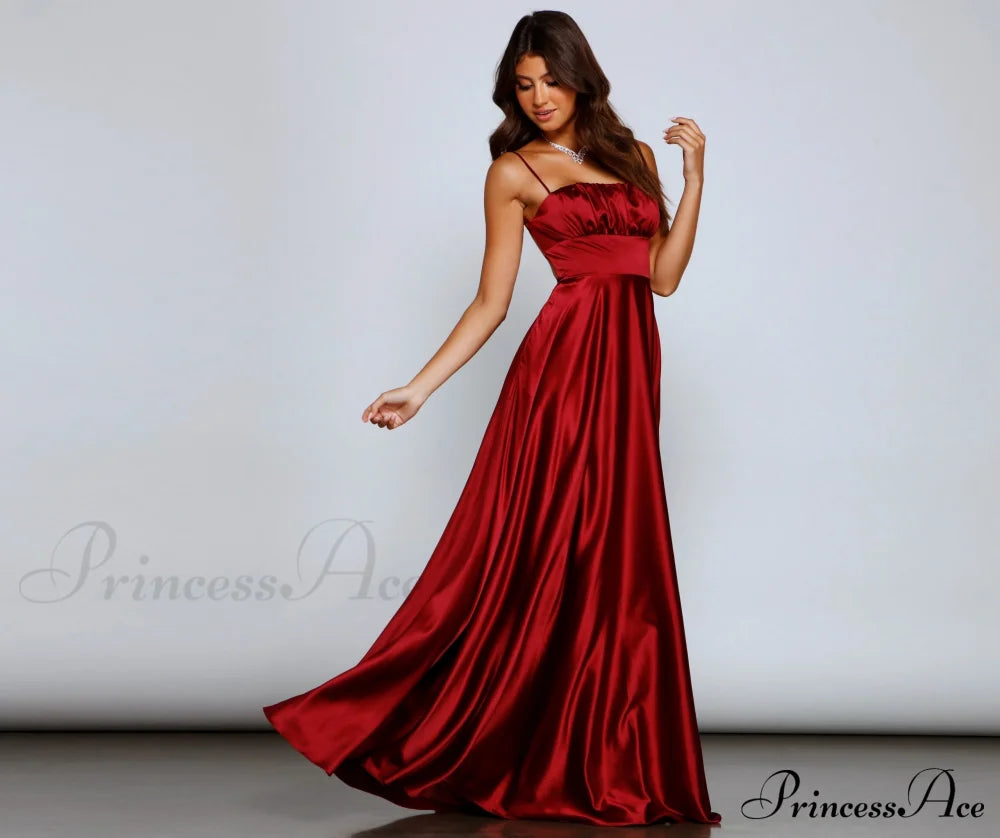 Jenny A-Line Stylish Satin Formal Dress