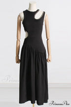 Jolie Abstract Stylish Cut-Out Midi Dress