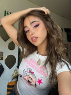 Kawaii Short Sleeve Crop Top T-Shirt
