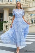 Kinley Ruched Ruffle Charming Hem Maxi Dress