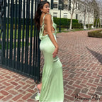 Knit Cut Out Backless Party Club Robes Maxi Dress