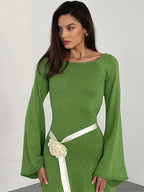 Knitted Backless Lace Up Bikini Cover