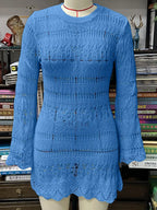 Knitted Hollow Out Backless Beach Mini Boho Dress Cover-Up