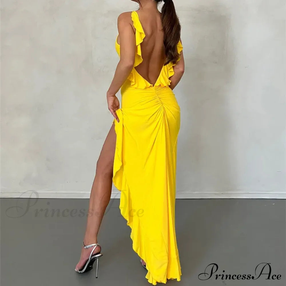 Knitted Open Back Maxi Dress