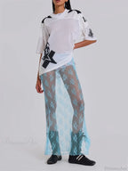 Lace Sheer Maxi Split See Through Cover Up Beach Skirt