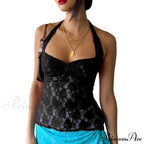 Lace Solid Basic Casual Slim Fit Summer Stylish Elegant Crop Top
