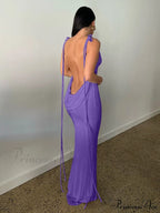 Lace-Up Backless Dress