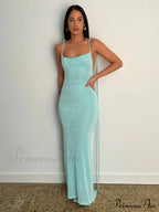 Lace-Up Backless Dress