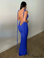 Lace-Up Backless Dress