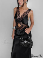Lace V Neck Evening Maxi Dress