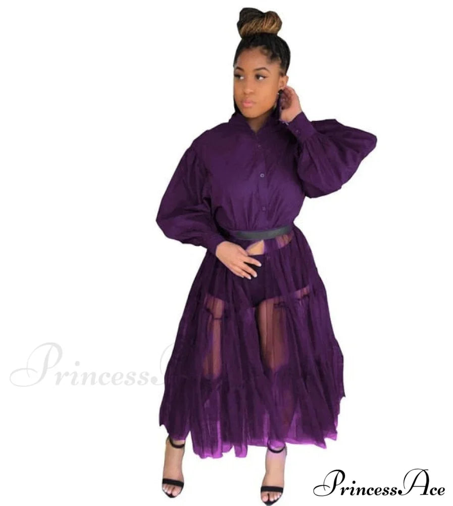 Long Solid Color Casual Dress
