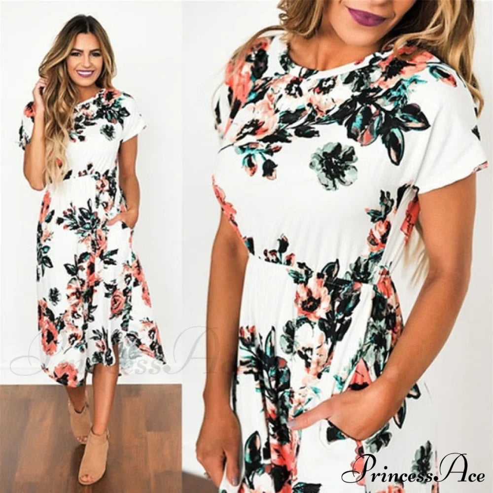 White Maxi Evening Party Dress