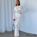 Lantern Sleeve V-Neck Maxi Dress