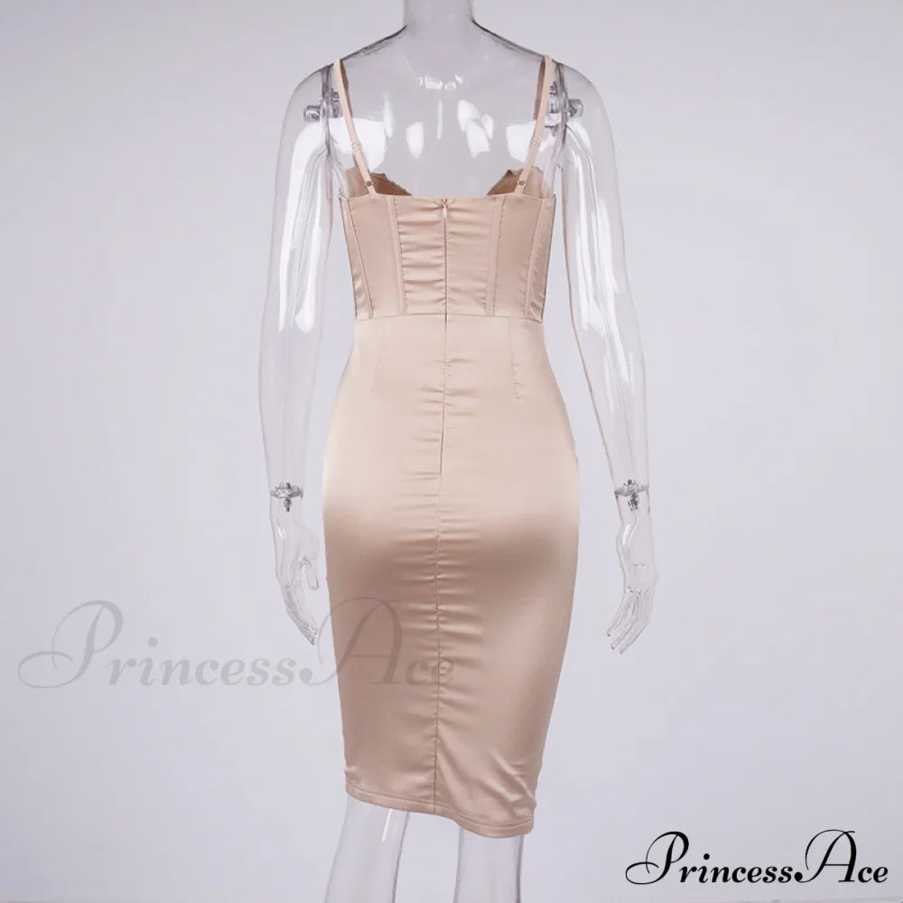 Layer Of Gown Satin Evening Club Women Celebrity Double House For - Bodycon Cb Dress