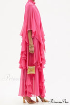Layered Elegant Silk-Georgette Gown