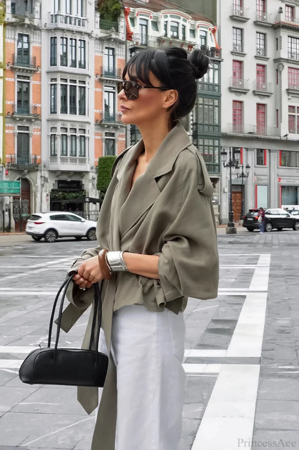 Lazy Casual Wide Collar Tie Waist Trench Coat