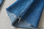 Leg Straight Denim Casual - Baggy Jeans High Waist Fit