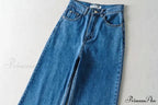 Leg Straight Denim Casual - Baggy Jeans High Waist Fit