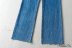 Leg Straight Denim Casual - Baggy Jeans High Waist Fit