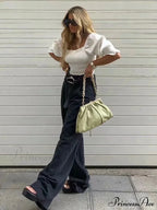 Leg Straight Denim Casual - Baggy Jeans High Waist Fit