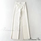 Leg Straight Denim Casual - Baggy Jeans High Waist Fit