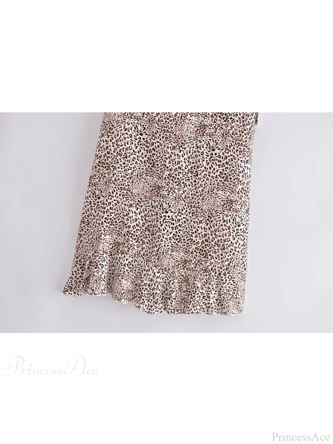 Leopard Print Beach Bohemian Skirt Ruffles Split Asymmetrical Maxi Boho