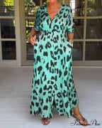Leopard-Print Dress With Two Pockets