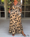 Leopard-Print Dress With Two Pockets