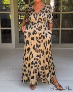 Leopard-Print Dress With Two Pockets