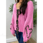 Leopard Ribbon Tie V-Neck Cardigan