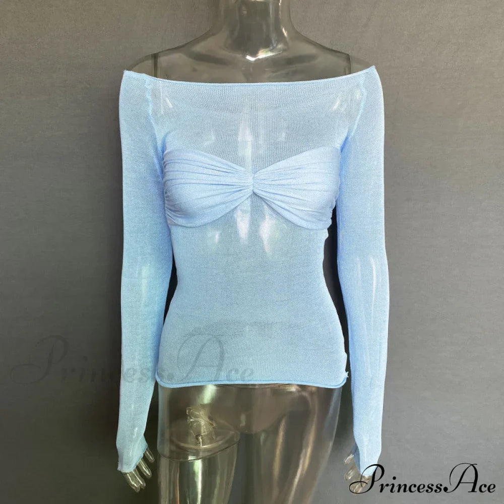 Lightweight T-Shirt See-Through Neck Top
