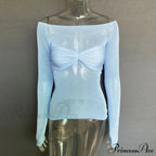 Lightweight T-Shirt See-Through Neck Top
