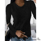 Long Arm Lace For Blouse Flowered Women