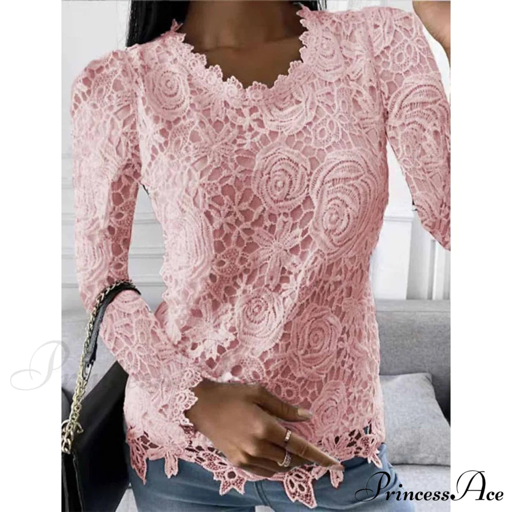 Long Arm Lace For Blouse Flowered Women
