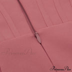 Long Arm Pink Warm-Season Bodycon Mesh Shoulder Bandage Backless Mini Women Off Dress