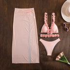 Long Dress Cover Up Bikini Three Piece Swimsuit