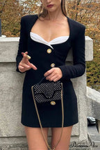 Long Sleeve Bodycon Dress With Buttons