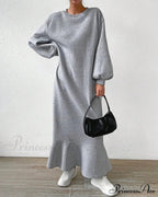 Long Sleeve Dress With Loose Pocket