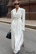 Long Sleeve Fitted Waist Overcoat