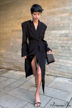 Long Sleeve Fitted Waist Overcoat