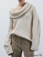 Long Sleeve Stylish Off Shoulder Sweater