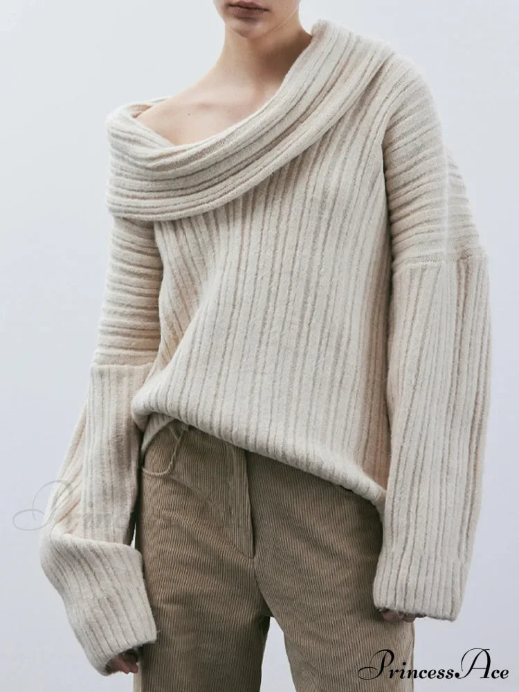 Long Sleeve Stylish Off Shoulder Sweater