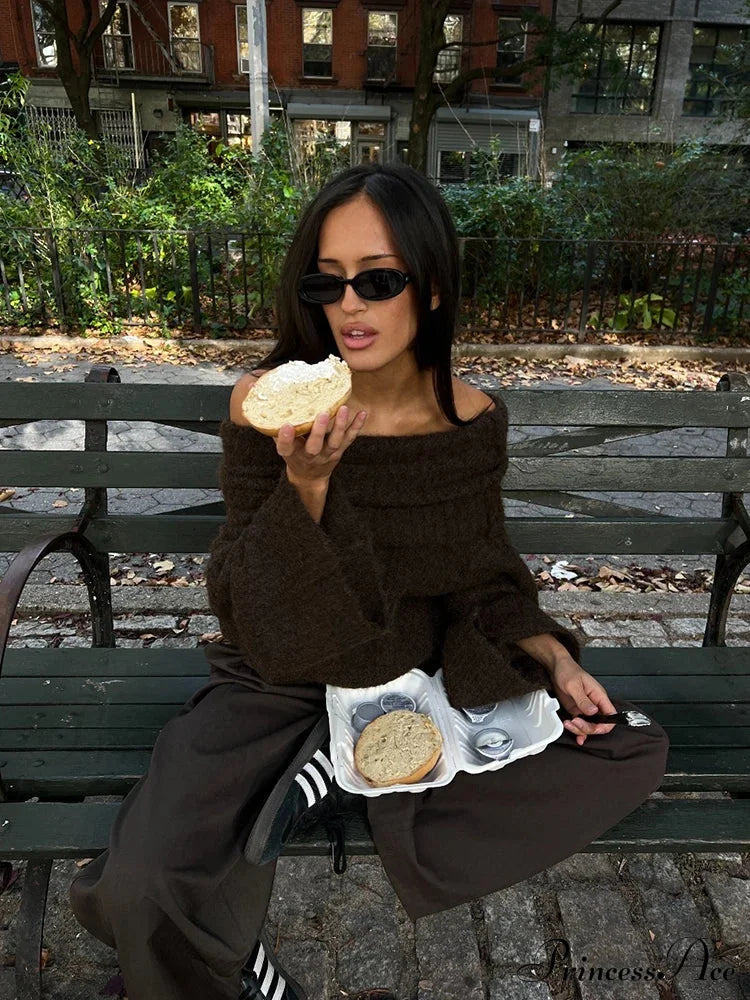 Long Sleeve Stylish Off Shoulder Sweater