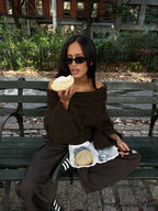 Long Sleeve Stylish Off Shoulder Sweater