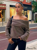 Long Sleeve Stylish Off Shoulder Sweater