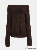 Long Sleeve Stylish Off Shoulder Sweater