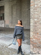 Long Sleeve Stylish Off Shoulder Sweater