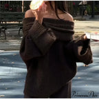 Long Sleeve Stylish Off Shoulder Sweater
