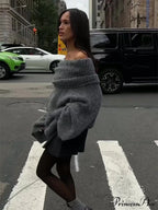 Long Sleeve Stylish Off Shoulder Sweater