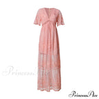 Loose Embroidery White Lace Long Tunic Beach Dress